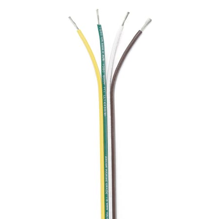 Ancor Ribbon Bonded Cable-16/4 AWG-Brown/Green/White/Yellow-Flat-100' 154510